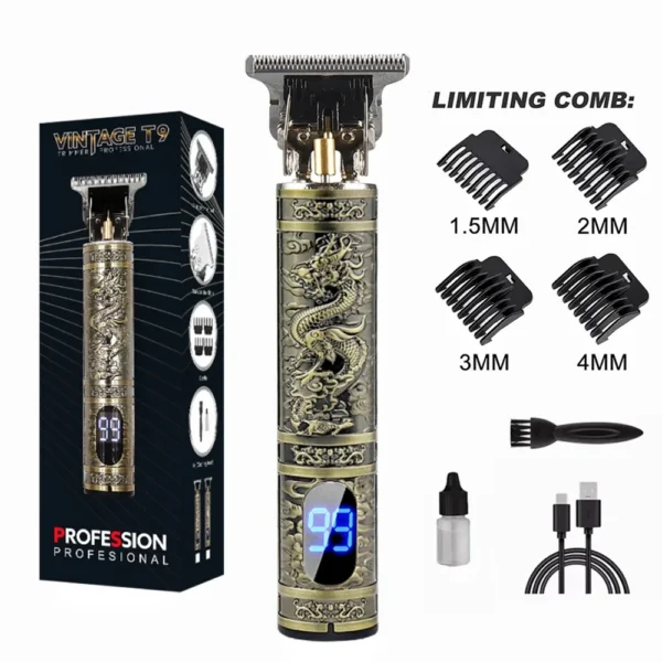 T9 LCD Electric Hairdresser Oil Shaving Head Electric Pusher Carving Electric Pusher Clipper Hair Precision Trimmer for Men Care - Image 24