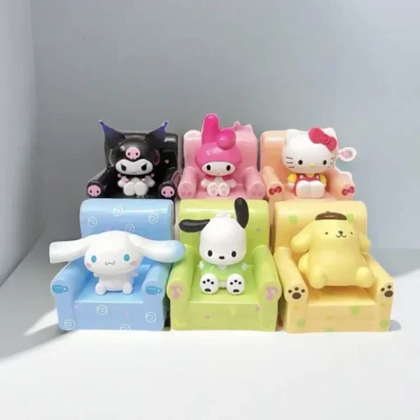 Sanrio Sitting Doll Series Blind Box Cute Sofa Cinnamoroll Hello Kitty Kuromi Mymelody Pachacco Mystery Box Kid Toy SurpriseGift - Image 25