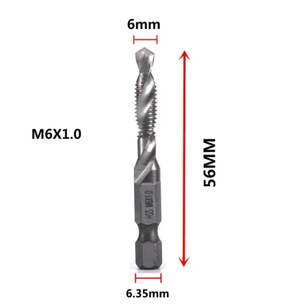 Hex Shank Titanium Plated HSS Screw Thread Metric Tap Drill Bits Screw Machine Compound Tap M3 M4 M5 M6 M8 M10 Hand Tools - Image 20