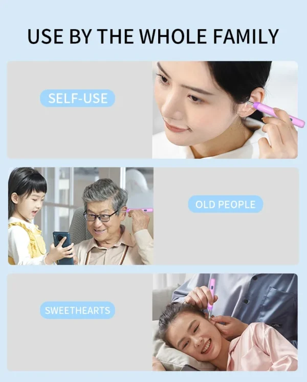 Ear Cleaner with Camera Set HD Ear Sticks Otoscope USB C Charging Endoscope Wax Removal Tool Earpick Ear Cleaning Set NK3 Pro - Image 24