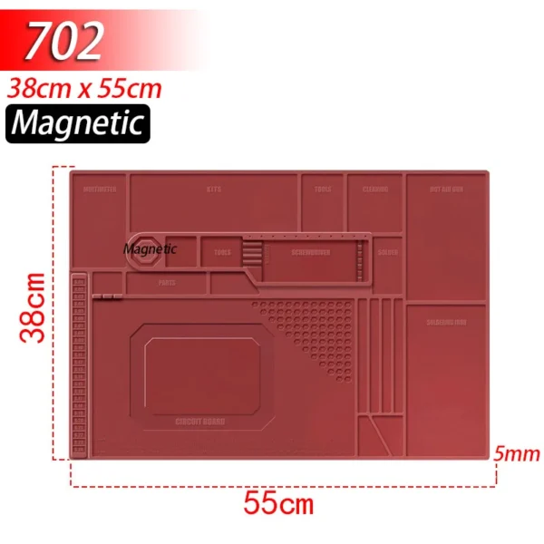 Soldering Station Mat Silicone Work Mat Heat Resistant 932°F Anti-Static Magnetic Mat for Electronic Phone Laptop Watch Repair - Image 7