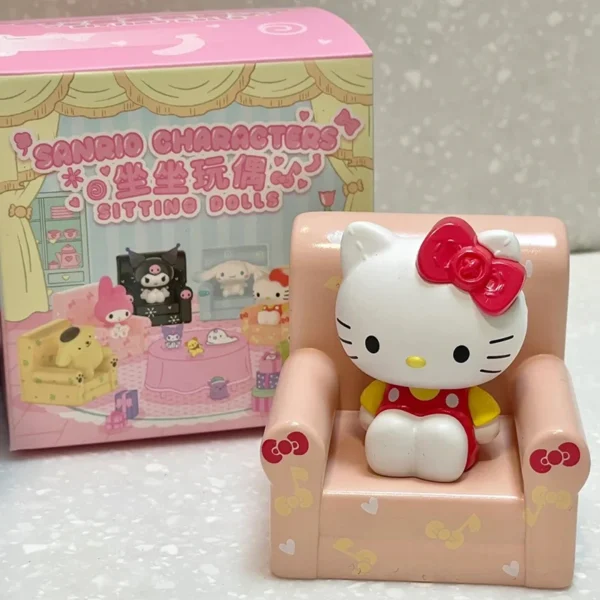 Sanrio Sitting Doll Series Blind Box Cute Sofa Cinnamoroll Hello Kitty Kuromi Mymelody Pachacco Mystery Box Kid Toy SurpriseGift - Image 2