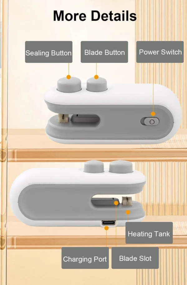 Mini Heat Bag Sealing Machine Package Sealer Bags Plastic Food Sealer Clip Bag Handheld Sealer Food Packaging Heat Sealer - Image 19