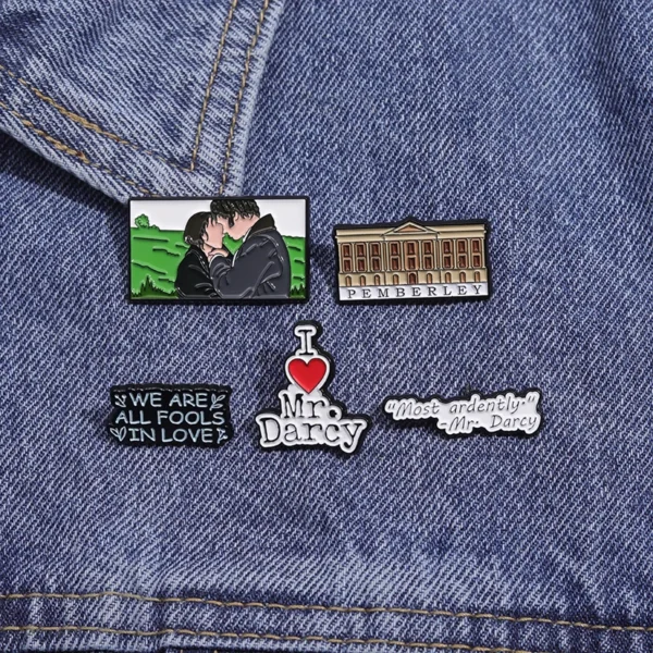 Pride and Prejudice Enamel Pin I Love Mr Darcy Cartoon Metal Brooches Romantic Lover Story Film Lapel Badge Gift for Friends - Image 14