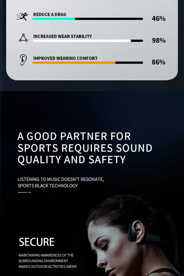 Xiaomi Mijia Real Bone Conduction Sport Headphone Wireless Earphone Bluetooth-Compatible Headset Hands-free with Mic for Running - Image 12