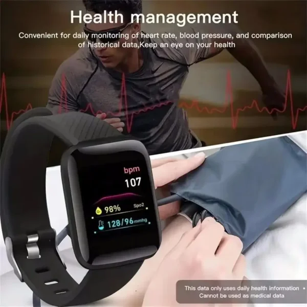 Smart Watch Sport Fitness Bracelet Control Music Message Display Pedometer Bluetooth Connect Smartwatch 116 Alarm Clock Weather - Image 5