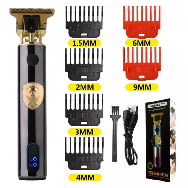 T9 LCD Electric Hairdresser Oil Shaving Head Electric Pusher Carving Electric Pusher Clipper Hair Precision Trimmer for Men Care - Image 22