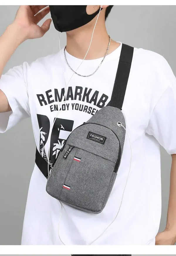 Chest Bag Men's One Shoulder Crossbody Bag Large Capacity Outdoor Sports And Leisure Fashion Small Shoulder Bag Large Capacit - Image 25