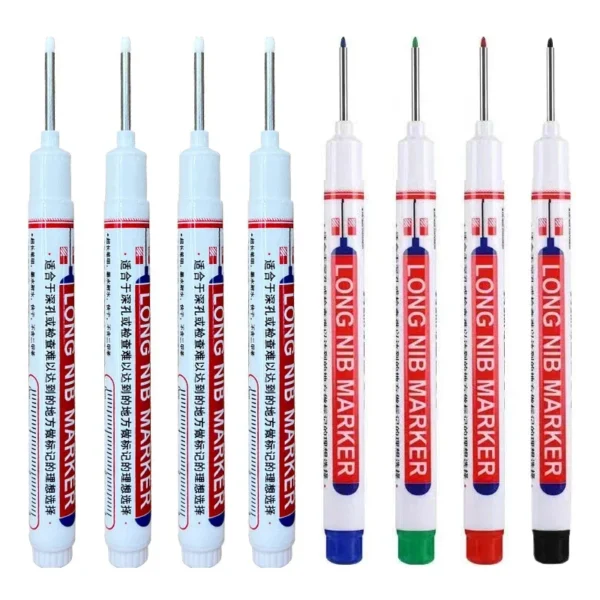 8Pcs/Set 20mm Deep Hole Long Nib Head Markers For Metal Perforating Pen Waterproof Bathroom Woodworking Decoration Multi-Purpose - Image 8