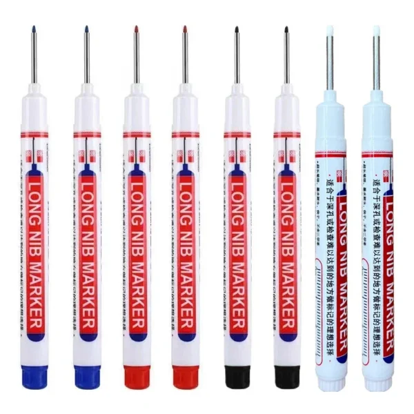 8Pcs/Set 20mm Deep Hole Long Nib Head Markers For Metal Perforating Pen Waterproof Bathroom Woodworking Decoration Multi-Purpose - Image 14