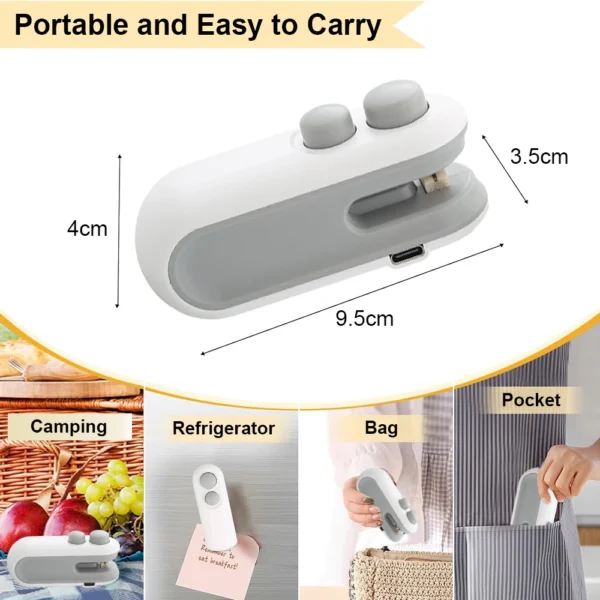 Mini Heat Bag Sealing Machine Package Sealer Bags Plastic Food Sealer Clip Bag Handheld Sealer Food Packaging Heat Sealer - Image 6
