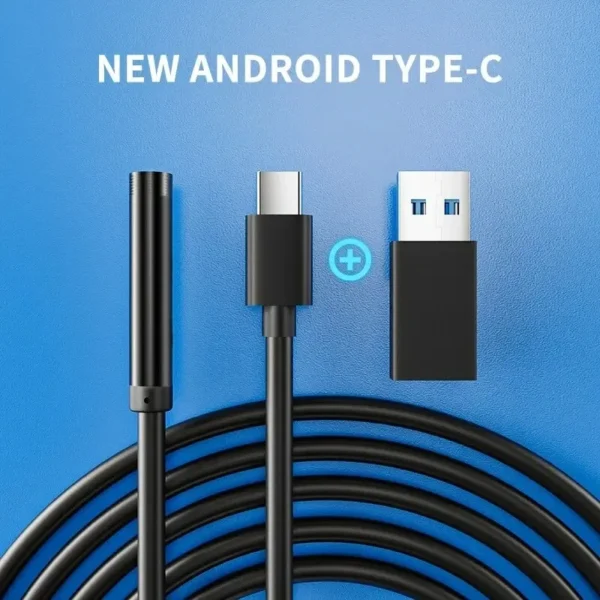 7.0MM TYPE-C Endoscope Camera IP67 Waterproof 6 LEDs Adjustable USB Android Flexible Inspection Borescope Cameras for Phone PC - Image 4