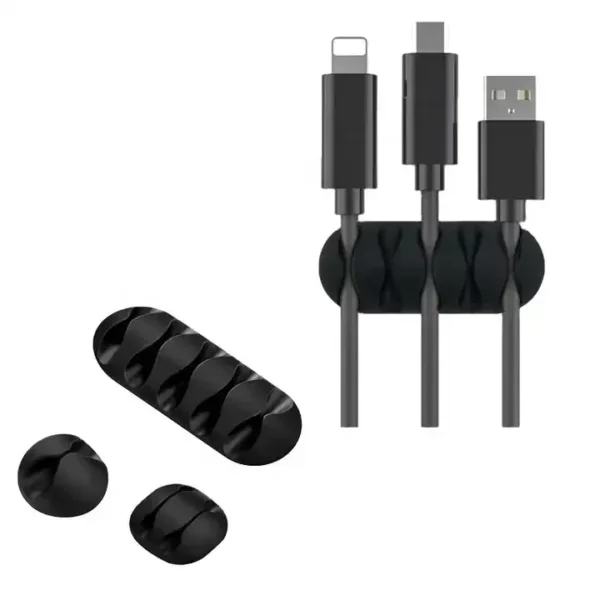 VIKEFON Cable Cord Wire Organizer Silicone USB Cable Winder Management Clips Self Adhesive for Mouse Keyboard Headset For iPhone - Image 15