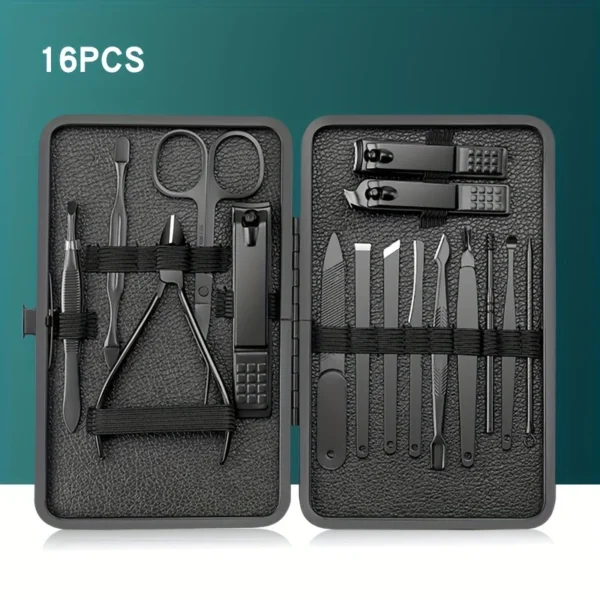 7/10/12/18/20/24PCS Set Professional Manicure Set Kits Stainless Steel Fingernail Toenail Clippers Set with Leather Portable - Image 9