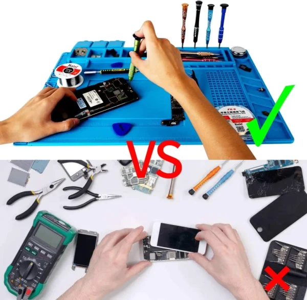 Soldering Station Mat Silicone Work Mat Heat Resistant 932°F Anti-Static Magnetic Mat for Electronic Phone Laptop Watch Repair - Image 6
