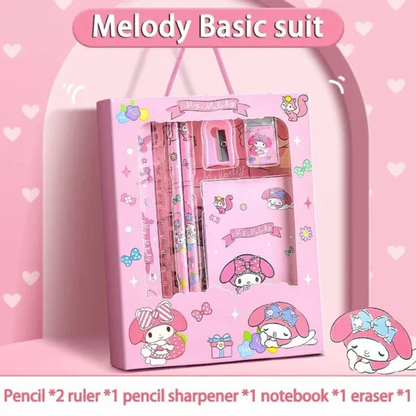 Sanrio 12PCS Kuromi Stationery Set Cinnamoroll My Melody Pencils Erasers Rulers Student School Supplies Study Stationery Gifts - Image 11