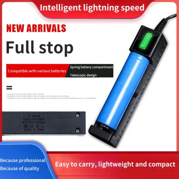 18650 Battery Charger 1/2/4 Slots Dual 18650 Charging 3.7V  Rechargeable Lithium Battery USB Charger For 16340 14500 18650 - Image 2