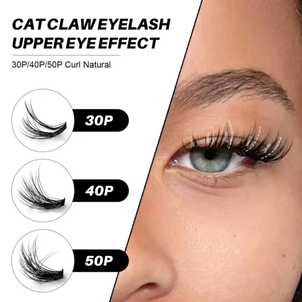 DIY Segmented False Eyelash Set Large Capacity Cluster Eyelash Book With Glue,Remove GLue,Twezeer,Brush,Festival gift - Image 3