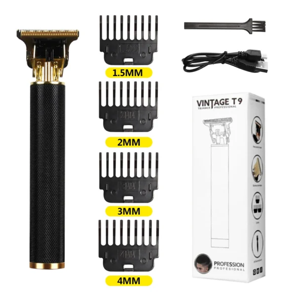 T9 LCD Electric Hairdresser Oil Shaving Head Electric Pusher Carving Electric Pusher Clipper Hair Precision Trimmer for Men Care - Image 9