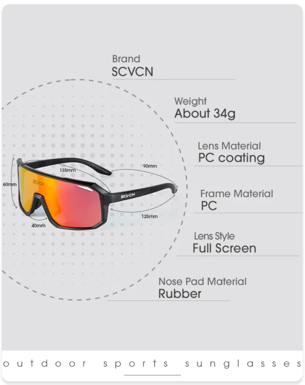 SCVCN New Cycling Glasses Bike Sunglasses Men UV400 Eyewear Outdoor Sports MTB Goggles Bicycle Women Riding Hiking Sunglasses - Image 37