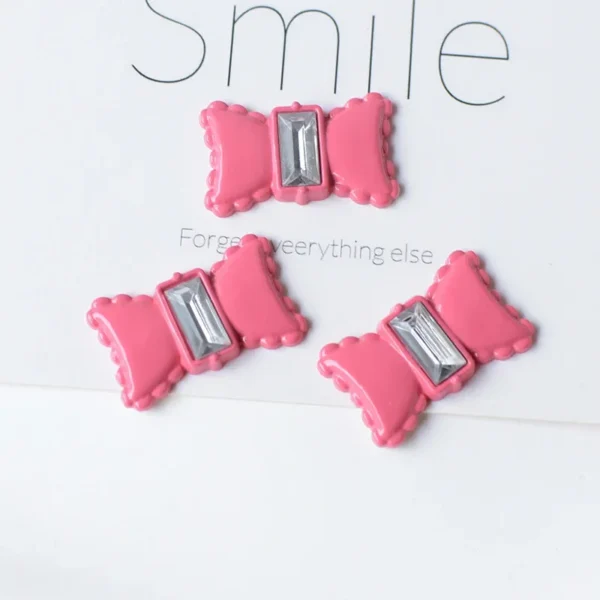 5pcs Cute Pink Series Cartoon Resin Flatback Cabochons for Diy Jewelry Making Handmade Crafts Materials - Image 5