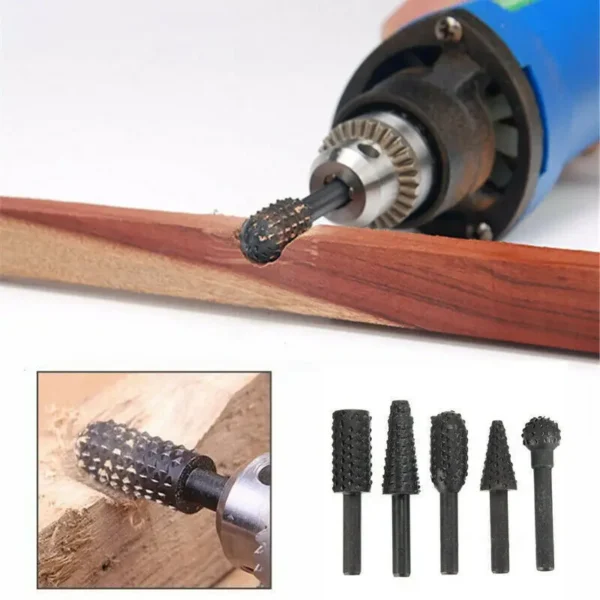 1/4'' 5PCS Drill Bit Set Cutting Tools for Woodworking Knife Wood Carving Tool Carpentry Wood Cutting Tools WorkDrill Bit Set - Image 2