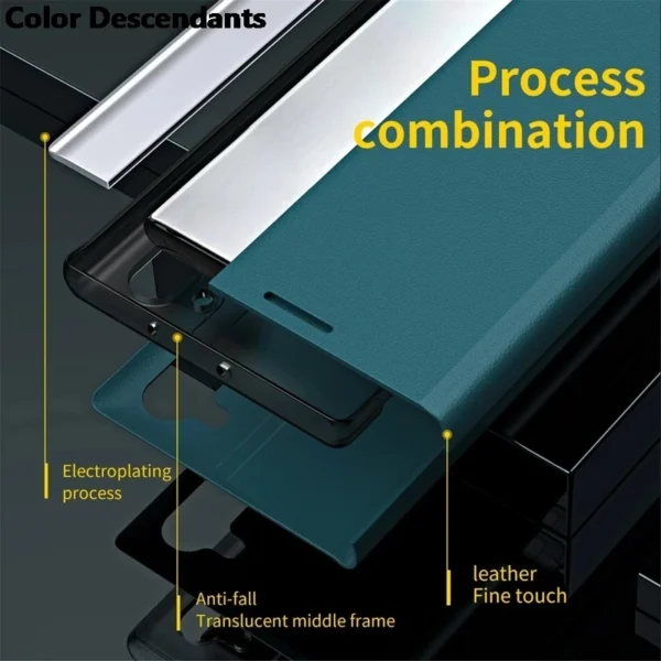 For Iphone 15 Pro Max Case Luxury Plating Leather Flip Cover For I Phone 15 Iphone15 ProMax 15Pro Plus Magnetic Stand Book Coque - Image 3