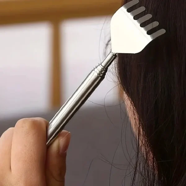 silvery Telescopic Back Scratcher,  Portable Extendable Stainless Steel  Scratchers for Men Women ，Mothers Gifts，Gifts For Men，G - Image 4