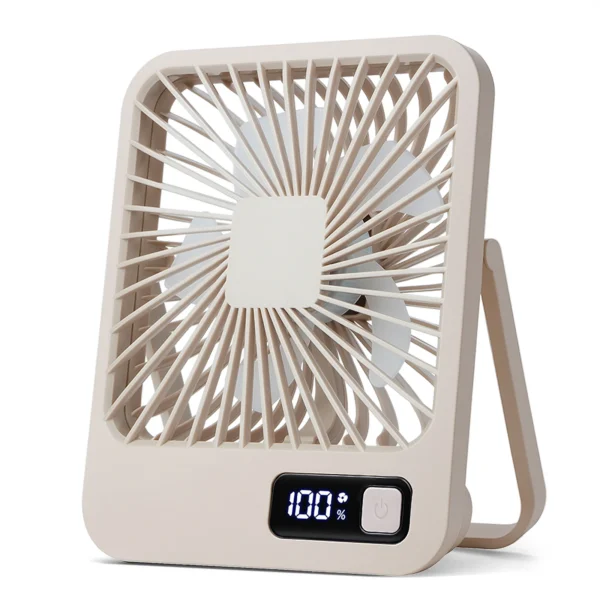 Desk Fan, Portable USB Rechargeable Fan, 180° Tilt Folding Personal Fan With Power Display, 5 Speeds Ultra Quiet Table Fan - Image 10