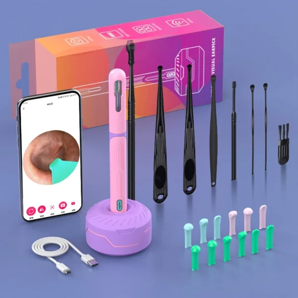 Ear Cleaner with Camera Set HD Ear Sticks Otoscope USB C Charging Endoscope Wax Removal Tool Earpick Ear Cleaning Set NK3 Pro - Image 14