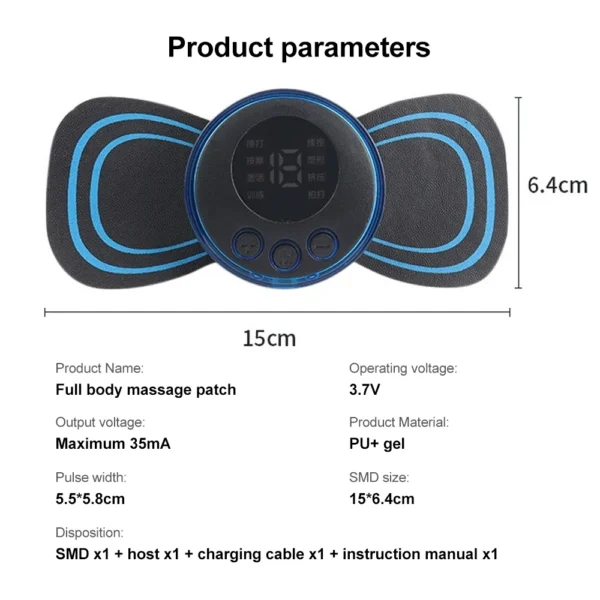 Neck Massager Mini Electric Neck Massage EMS Cervical Back Vertebra Massage Patch 8 Modes Relieve Relax Muscle Fatigue Tools - Image 6