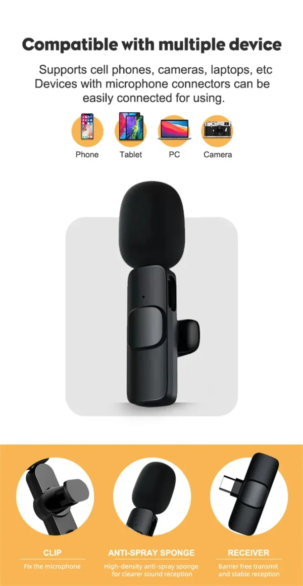 K9 Bluetooth wireless microphone portable, audio, video, static, suitable for iPhone outdoor live streaming gaming phone Type-c - Image 22