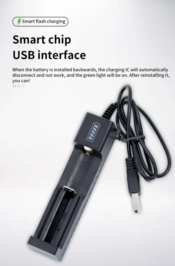 18650 Battery Charger 1/2/4 Slots Dual 18650 Charging 3.7V  Rechargeable Lithium Battery USB Charger For 16340 14500 18650 - Image 11