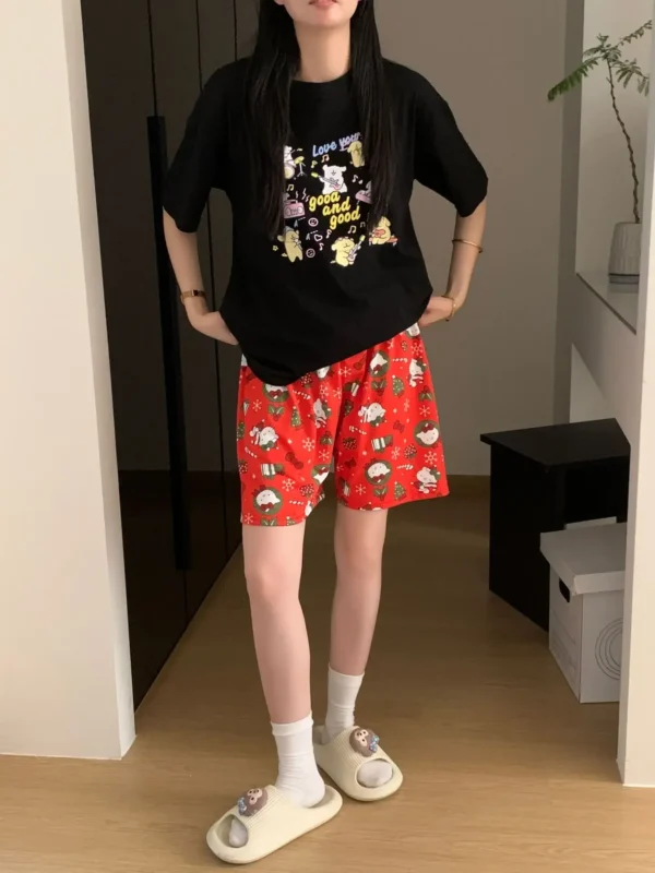 New KT Pajama Pants Woman Kawaii Home Shorts Summer Anime Loose Elastic Waist Girls Sleeping Homewear Soft Fashion Pant Gifts - Image 13