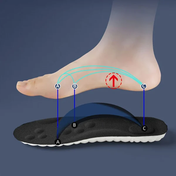 1Pair/2Pairs/4Pairs High Elasticity Latex Sport Insoles Soft Shoe Pads Arch Support Orthotic Insoles Breathable Deodorant Insole - Image 2