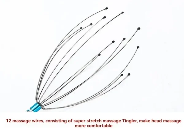 Octopus Head Massager Stainless Steel Engraved Head Relaxer Brain Massage Claw Scalp Scratcher Itch Reliever - Image 13
