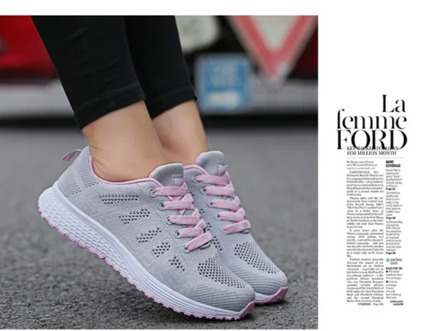 Women Casual Shoes Fashion Breathable Walking Mesh Flat Shoes Sneakers Women 2021 Gym Vulcanized Shoes White Female Footwear - Image 20