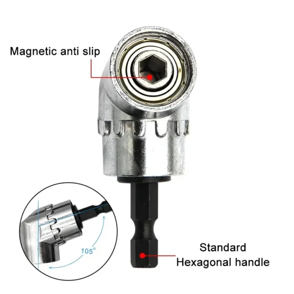 105 Degree Turning Screwdriver Joint Electric Drill Corner Attachment Extension Socket Screwdriver Head Tool - Image 12