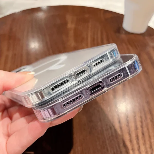 For Magesafe Magnetic Transparent Wireless Charge Case For iPhone 11 12 13 14 15 16 Pro Max Plus Mini X 7 8 Shockproof PC Cover - Image 5