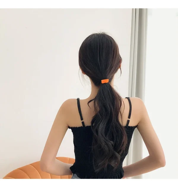 Four Seasons Women's High Elastic Simple and Fashionable Nylon LOOP Access Soft and Non Harmful Headband and Horsetail Hair Rope - Image 19
