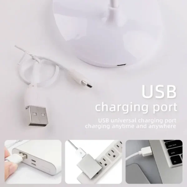 LED Desktop Desk Lamp USB Rechargeable Lighting Eye Protection Room Night Light Bedroom Bedside Student Reading Lamp - Image 6