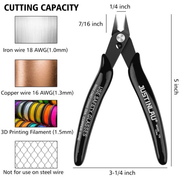 2Pcs Mini Nose Cutting Plier Electrical Wire Cable Cutter  Metal Side Snips Flush Pliers Convenient Durable Tool - Image 2
