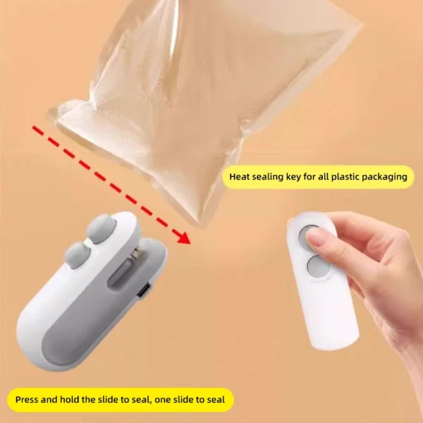 Mini Heat Bag Sealing Machine Package Sealer Bags Plastic Food Sealer Clip Bag Handheld Sealer Food Packaging Heat Sealer - Image 3