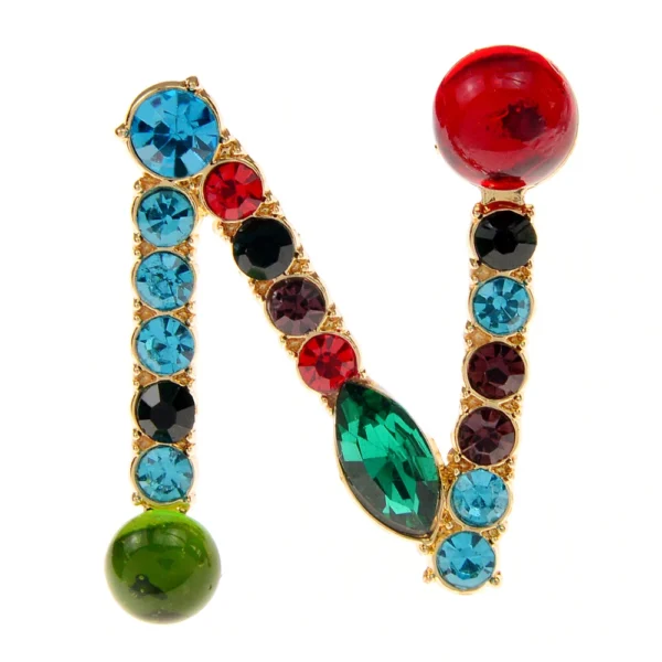 CINDY XIANG 26 Letters Rhinestone Alphabet Brooch Letter Pin Colorful Design Fashion Jewelry ABC Pin High Qulaity Winter Gift - Image 8