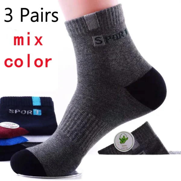 10pairs Breathable Cotton Sports Stockings Men Bamboo Fiber Autumn and Winter Men Socks Sweat Absorption Deodorant Business Sox - Image 41