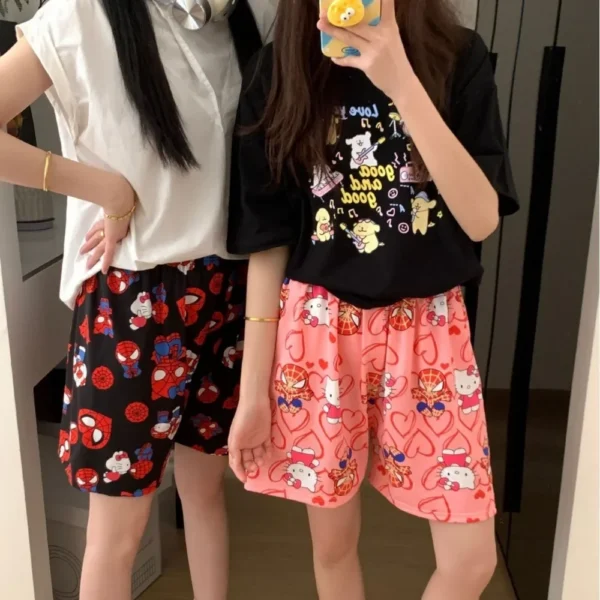 New KT Pajama Pants Woman Kawaii Home Shorts Summer Anime Loose Elastic Waist Girls Sleeping Homewear Soft Fashion Pant Gifts - Image 4