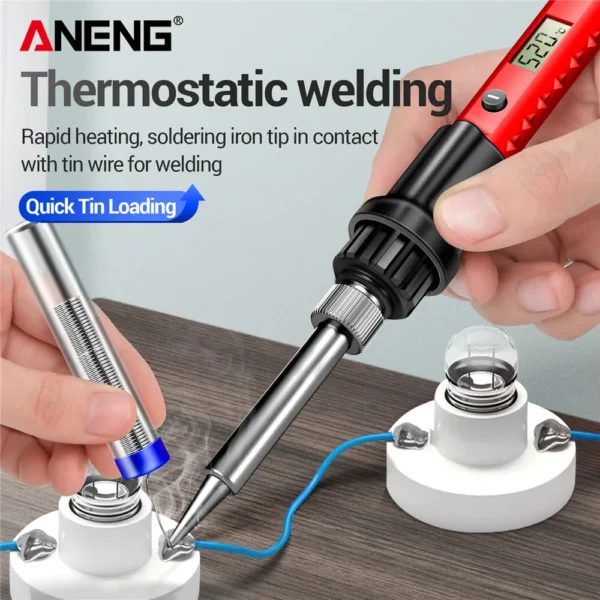 ANENG SL104/SL105 Electric Soldering Iron Professional Digital Display Adjustable Temperature Portable Kit Welding Solder Repair - Image 9