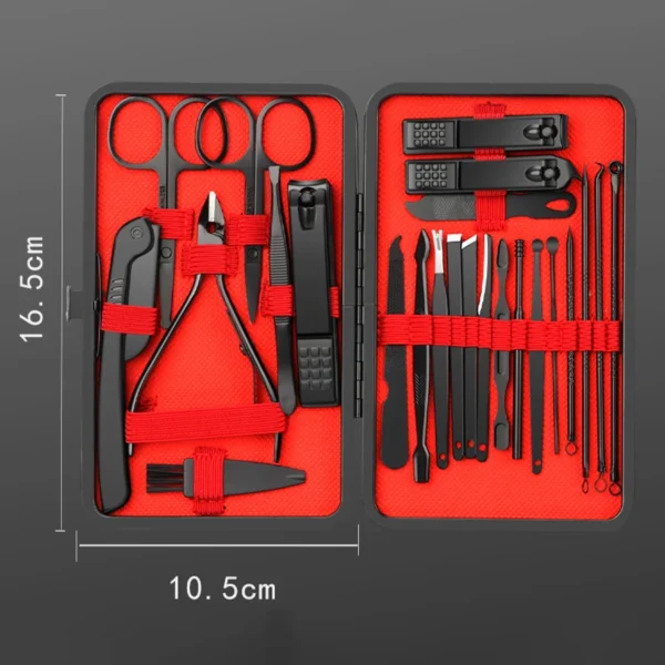 7/10/12/18/20/24PCS Set Professional Manicure Set Kits Stainless Steel Fingernail Toenail Clippers Set with Leather Portable - Image 3