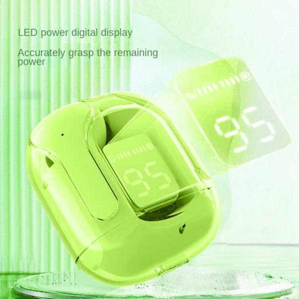 TWS Wireless Earphones Transparent Bluetooth In Ear Headset ENC Sports Headphones LED Power Digital Display Stereo Sound Earbuds - Image 5