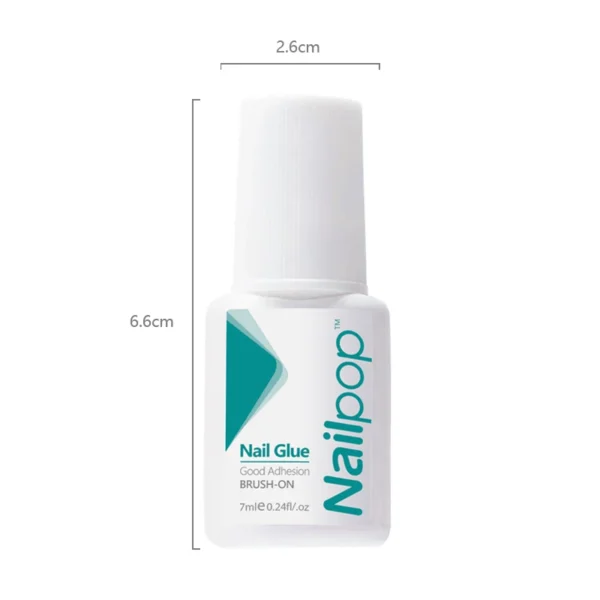Nailpop Nail Glue for False Tips Glitter Acrylic Nail Art Adhesive Manicure Tool Rhinestone Glue Bottle Cap with Brush 2pcs - Image 6